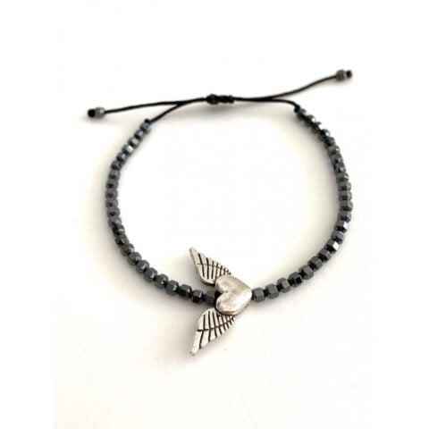 Βραχιόλι Hematite Wings and Heart